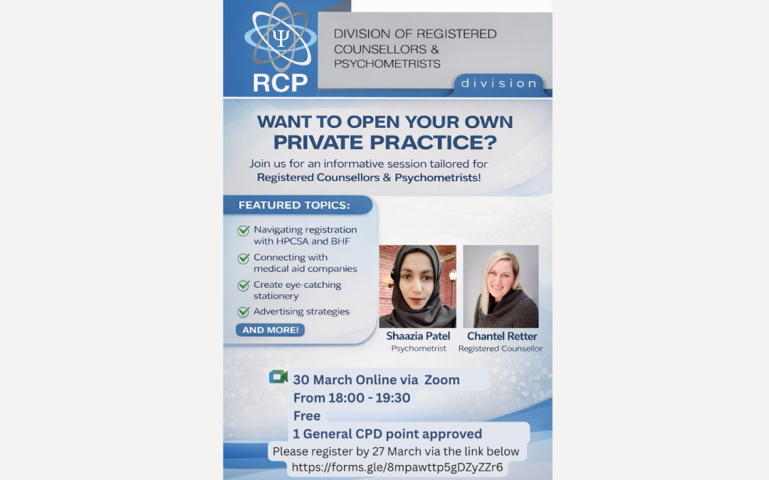 RCP Workshop – Opening Your Private Practice