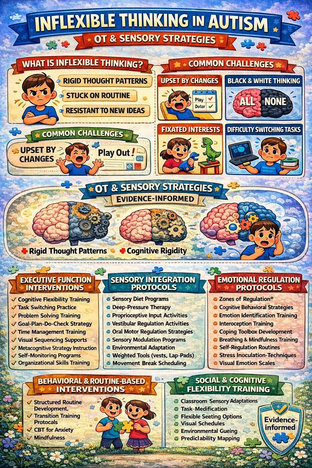 Inflexible thinkning with Autism