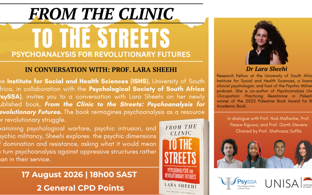 Book Launch: “From the Clinic to the Streets: Psychoanalysis for Revolutionary Futures”